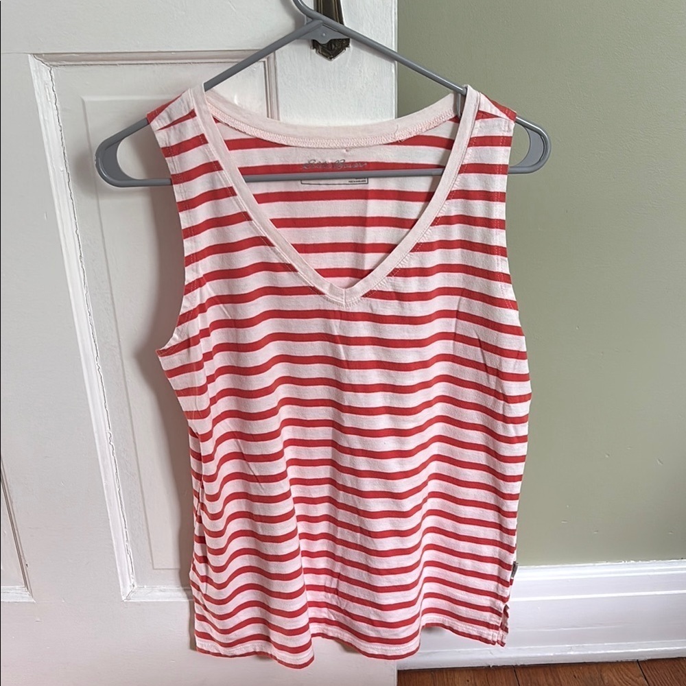 Eddie Bauer Orange and Pink Sleeveless Tank Top
